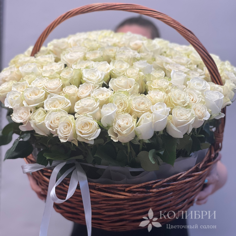 101 белоснежная роза