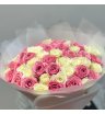 Букет из 51 бело розовой розы  1