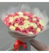 Букет из 51 бело розовой розы  2