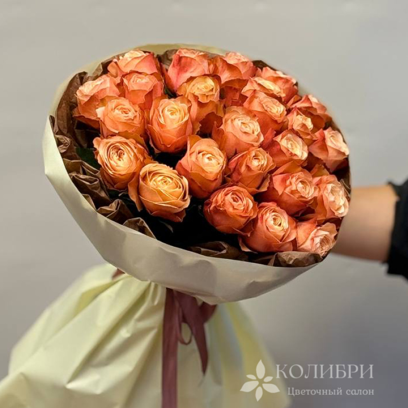 Букет из пионовидной розы 25 шт 1