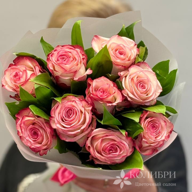 Букет из 9 розовых роз 2