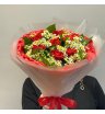 Букет из алой розы и ромашек 2